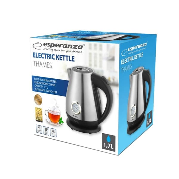 Vattenkokare Esperanza EKK029 Multicolour Rostfritt stål Plast 2200 W 1,8 L 1,7 L