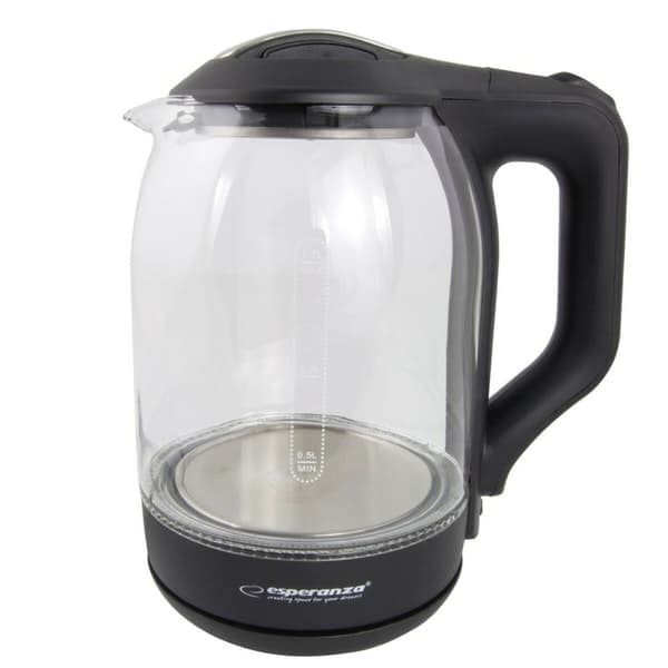 Vattenkokare Esperanza EKK025K Svart Multicolour Glas Plast 1500 W 1,7 L