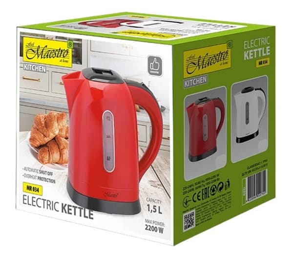 MAESTRO elkedel 1,5 l MR-034-RED