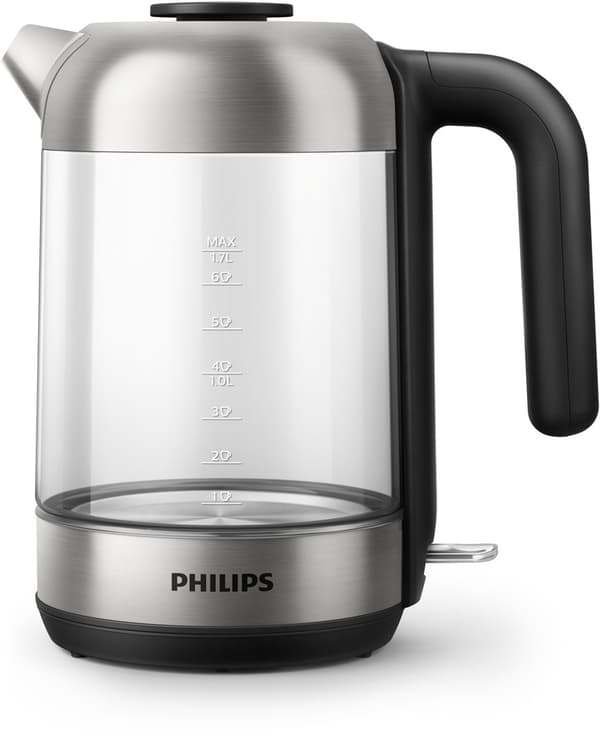 Philips 5000 series HD9339/80 vattenkokare 1,7 L 2200 W Svart, Rostfritt stål, Transparent