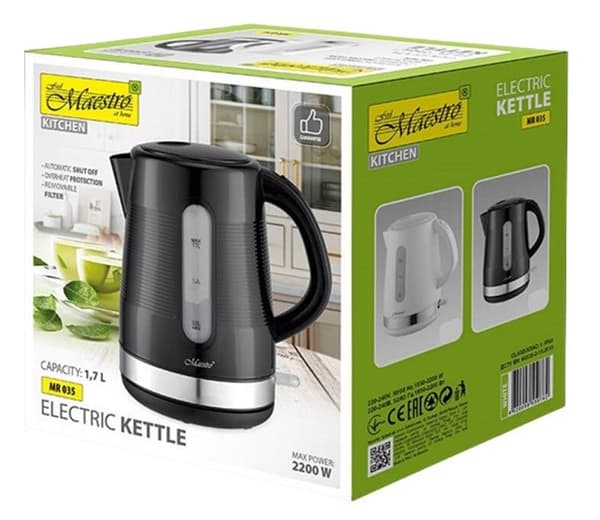 MAESTRO vattenkokare 1,7 l MR-035-SVART