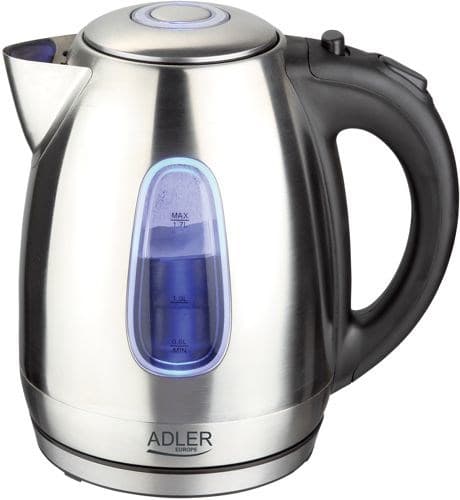 Adler AD 1223 vattenkokare 1,7 L Svart, Rostfritt stål 2200 W