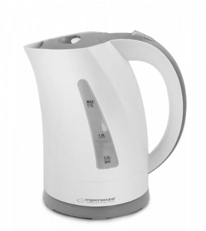 Esperanza EKK022 vattenkokare 1,7 L Grå, Vit 2200 W