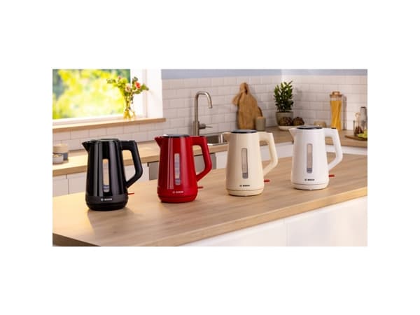 Bosch TWK1M121, 1,7 L, 2400 W, Valkoinen, Muovi, Vesimittari, Ylikuumenemissuoja