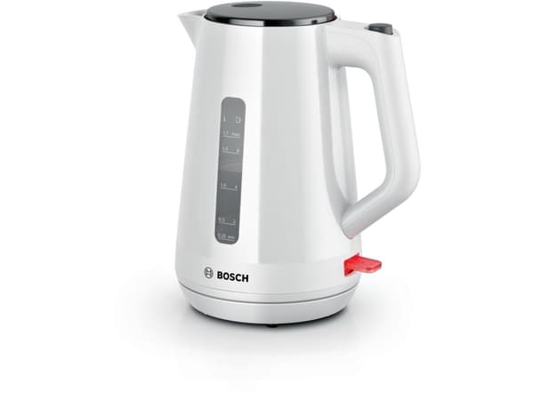 Bosch TWK1M121, 1,7 L, 2400 W, Valkoinen, Muovi, Vesimittari, Ylikuumenemissuoja