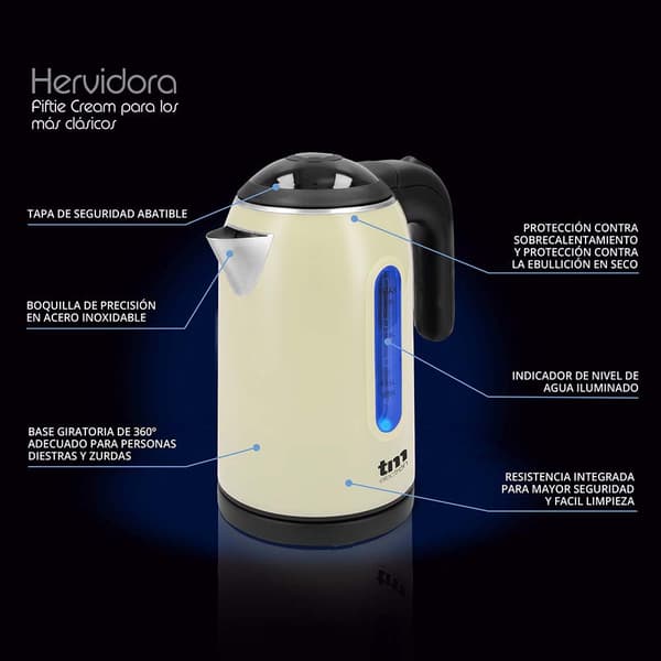 Tm Electron Kedel Tmpkt010c 1l 1500w Søvfarvet One Size / EU Plug