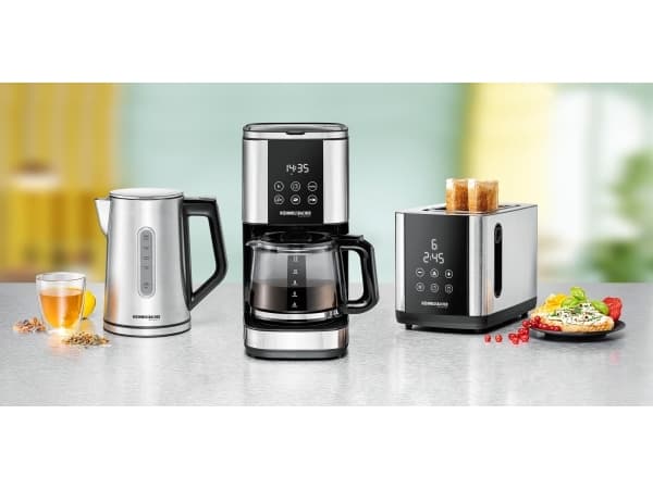Rommelsbacher Wasserkocher WK 3000, 1,7 l, 3000 W, Sort, Rustfritt stål, Rustfritt stål, Justerbar termostat, Vannivåindikator