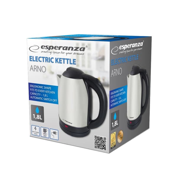 Esperanza EKK135X Vattenkokare 1,8 L 1500 W Inox
