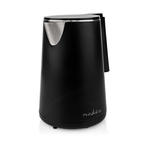 Nedis Vannkoker | 1.0 l | Plast | Sort | Roterbar 360 grader | Skjult varmeelement | Strix® kontroll | Koketørr beskyttelse
