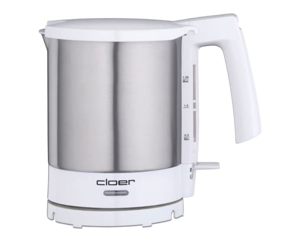 Cloer 4711, 1,5 L, 2000 W, Ruostumaton teräs, Valkoinen, Veden tason ilmaisin, Ylikuumenemissuoja, Johdoton