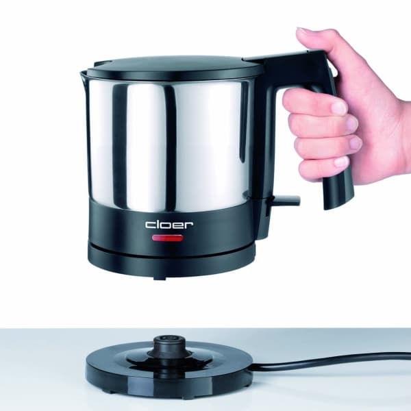 Cloer 4720, 1 L, 1800 W, Musta, Ruostumaton teräs, Ruostumaton teräs, Veden tason ilmaisin, Johdoton