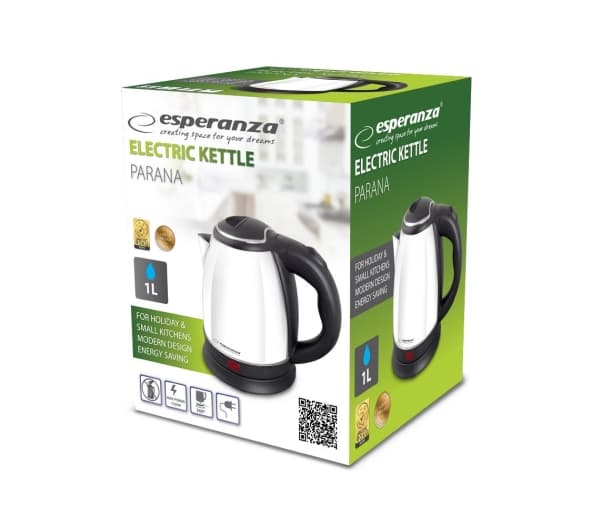 Esperanza EKK128W Vedenkeitin 1 L musta, valkoinen 1350 W