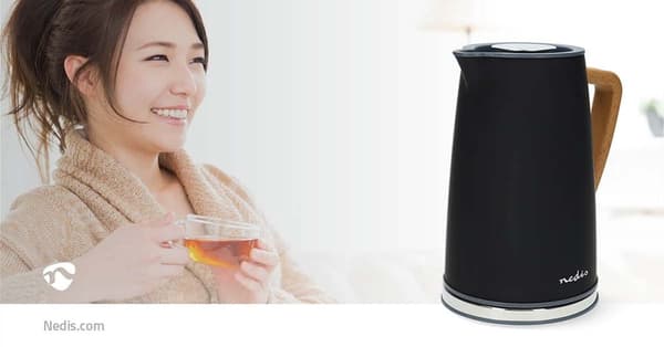 Nedis Vedenkeitin | 1.7 l | Soft-Touch | Musta | Pyörivä 360 astetta | Piilotettu lämmityselementti | Strix® ohjain | Tyhjäksi kiehumisen suoja