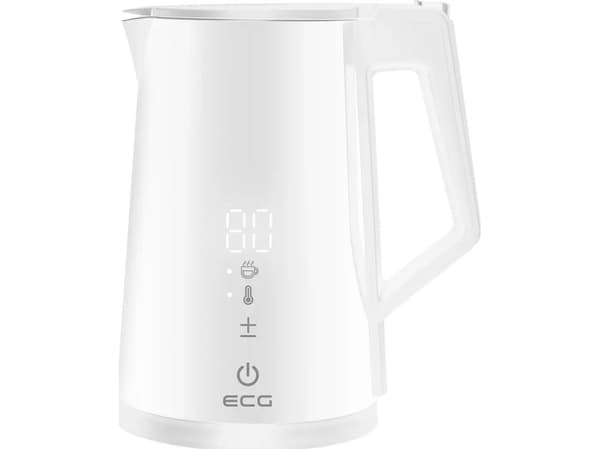 ECG RK 1893 Digitouch, 1,7 l, 1850 W, Vit, Plast, Rostfritt stål, Vattennivå indikator, Överhettningsskydd