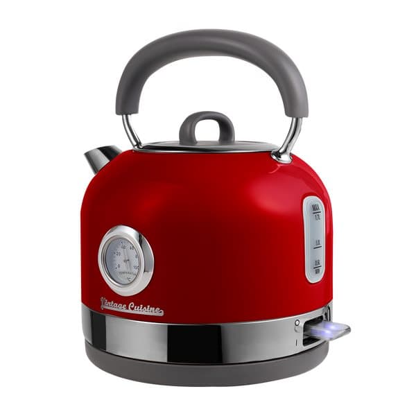 Vintage Cuisine Vedenkeitin lämpömittarilla, 1,7 l pyöreä