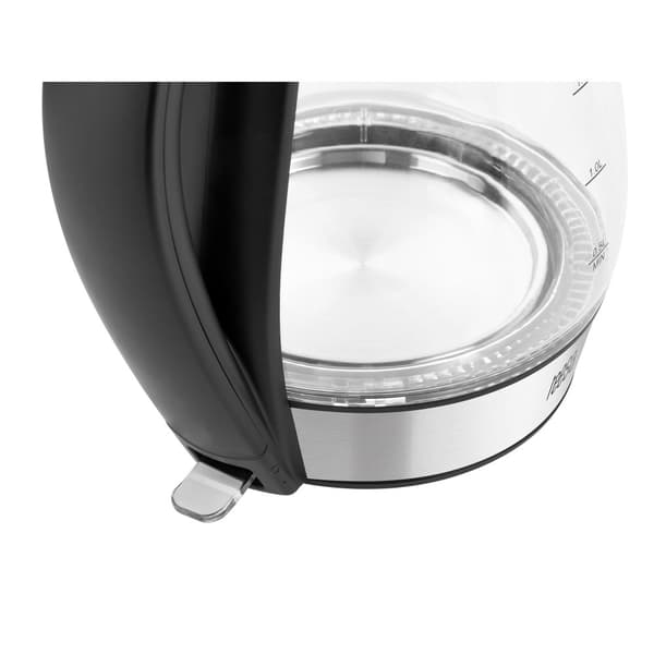 TEESA vattenkokare, glas + inox, 2000 W, svart, 1,7 L