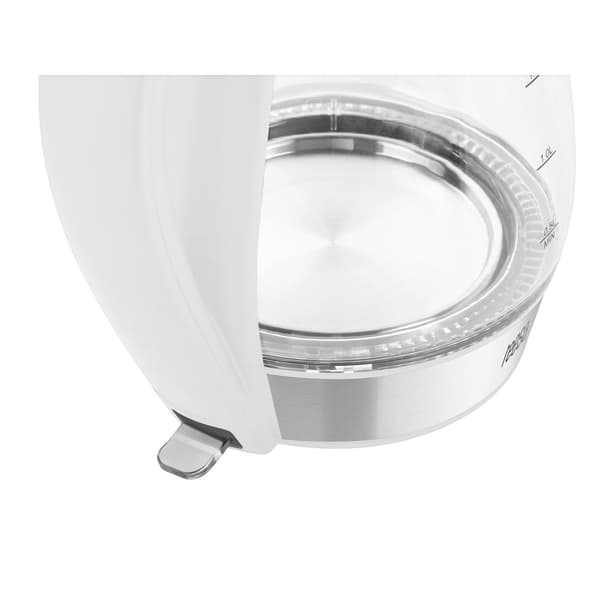 TEESA elkedel, glas + inox, 2200 W, hvid, 1,7 L