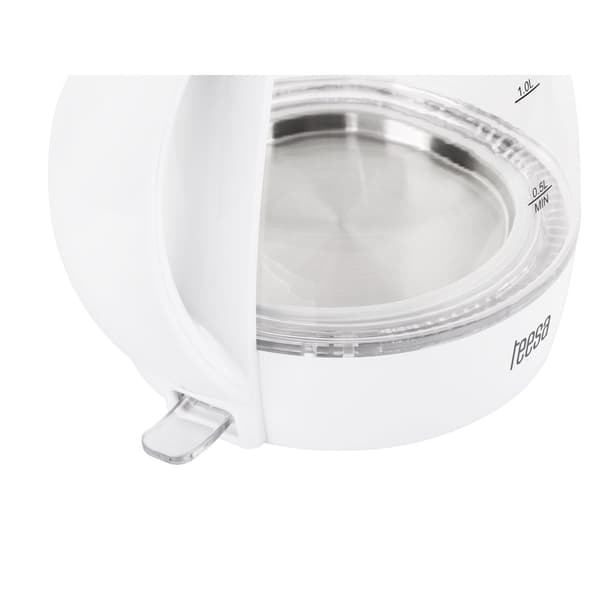 TEESA elkedel, glas, 2000 W, hvid, 1,7 L