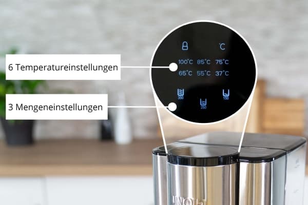 Unold Ava, 2,5 l, 2600 W, Sort, Sølv, Plast, Rustfritt stål, Justerbar termostat, Vannivåindikator