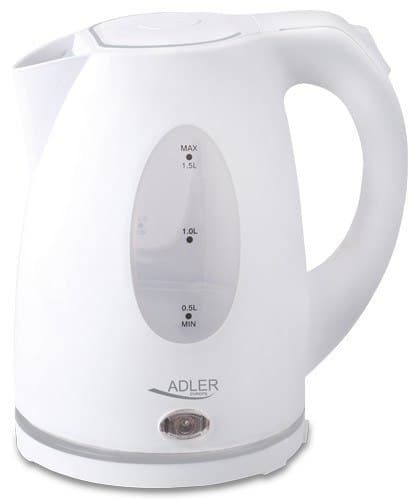 Adler | Vattenkokare | AD 1207 | Standard | 2000 W | 1,5 L | Plast | 360° rotationsbas | Vit