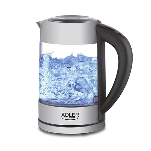 Adler | Vedenkeitin | AD 1247 UUSI | Elektronisella ohjauksella | 1850 - 2200 W | 1,7 L | Ruostumaton teräs, lasi | 360° pyörivä alusta |
