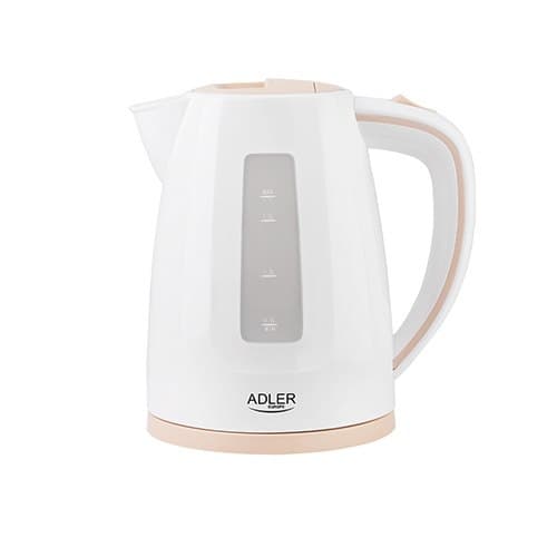 Adler | Kedel | AD 1264 | Standard | 2200 W | 1,7 L | Plast | 360° rotationsbase | hvid