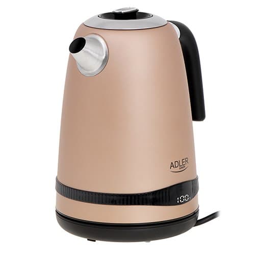 Adler | Vattenkokare | AD 1295 | Elektrisk | 2200 W | 1,7 L | Rostfritt stål | 360° rotationsbas | gyllene