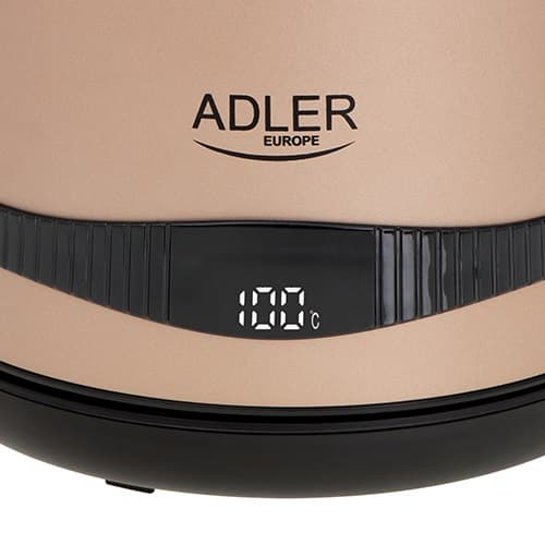 Adler | Vattenkokare | AD 1295 | Elektrisk | 2200 W | 1,7 L | Rostfritt stål | 360° rotationsbas | gyllene
