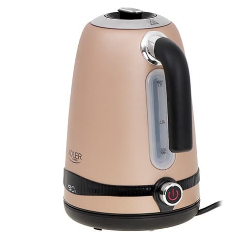 Adler | Vattenkokare | AD 1295 | Elektrisk | 2200 W | 1,7 L | Rostfritt stål | 360° rotationsbas | gyllene