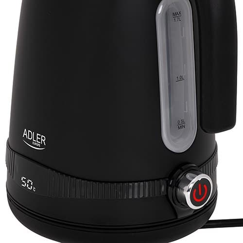 Adler | Kedel | AD 1295b | Elektrisk | 2200 W | 1,7 L | Rustfrit stål | 360° rotationsbase | Sort