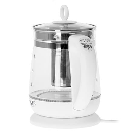 Adler | Kedel | AD 1299 | Elektrisk | 2200 W | 1,5 L | Glas/rustfrit stål | 360° rotationsbase | hvid