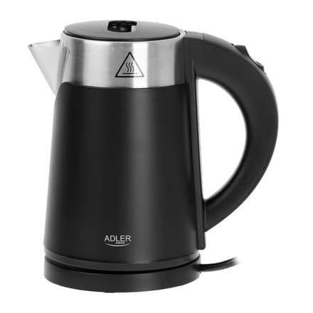 Adler | Vedenkeitin | AD 1372 | Sähkö | 800 W | 0,6 L | Muovi/ruostumaton teräs | 360° pyörivä alusta | Musta