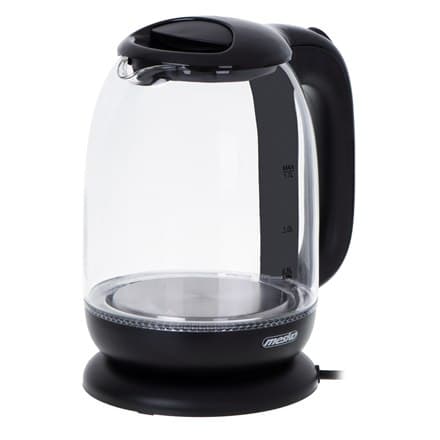 Mesko | Kedel | MS 1302b | Elektrisk | 2200 W | 1,7 L | Glas | 360° rotationsbase | Sort