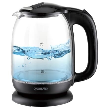 Mesko | Kedel | MS 1302b | Elektrisk | 2200 W | 1,7 L | Glas | 360° rotationsbase | Sort