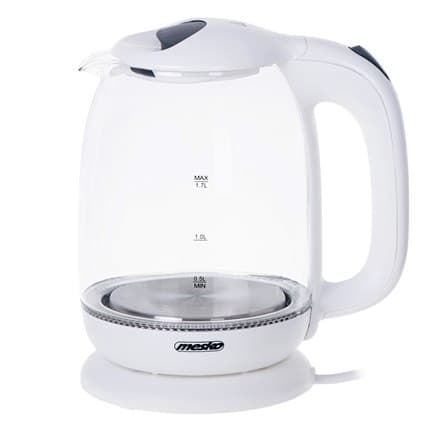 Mesko | Kedel | MS 1302w | Elektrisk | 2200 W | 1,7 L | Glas | 360° rotationsbase | hvid