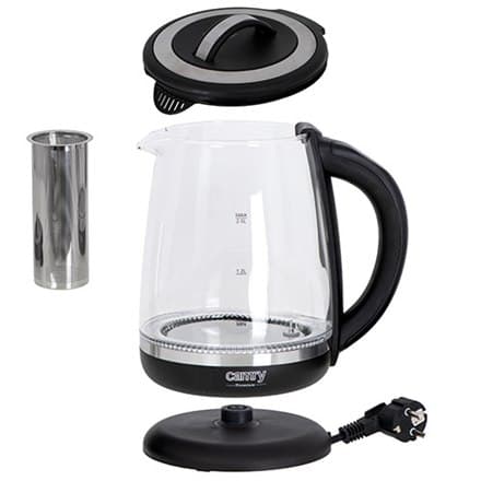 Camry | Kedel | CR 1290 | Standard | 2200 W | 2 L | Plast/glas | 360° rotationsbase | Sort/gennemsigtig