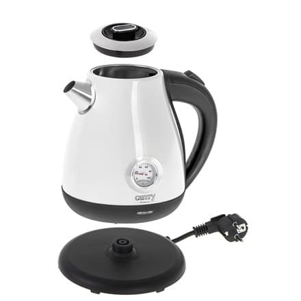 Camry | Kedel med termometer | CR 1344 | Elektrisk | 2200 W | 1,7 L | Rustfrit stål | 360° rotationsbase | hvid