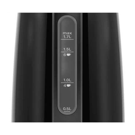 Bosch | Vedenkeitin | DesignLine TWK3P423 | Sähkö | 2400 W | 1,7 L | Ruostumaton teräs | 360° pyörivä alusta | Mustaksi kiillotettu