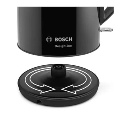 Bosch | Vedenkeitin | DesignLine TWK3P423 | Sähkö | 2400 W | 1,7 L | Ruostumaton teräs | 360° pyörivä alusta | Mustaksi kiillotettu