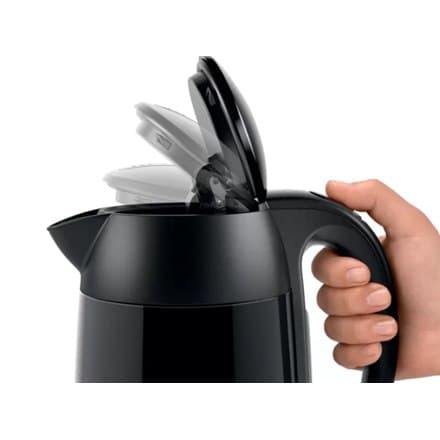 Bosch | Vedenkeitin | DesignLine TWK3P423 | Sähkö | 2400 W | 1,7 L | Ruostumaton teräs | 360° pyörivä alusta | Mustaksi kiillotettu