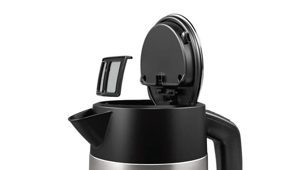 Bosch | Kedel | DesignLine TWK4P440 | Elektrisk | 2400 W | 1,7 L | Rustfrit stål | 360° rotationsbase | Rustfrit stål/Sort