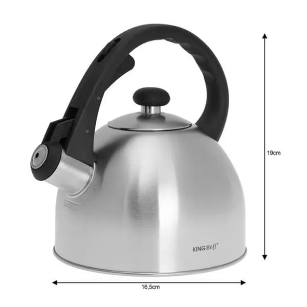 KINGHOFF STÅLKEDEL MED FLØJTE 2,0L KH-3324