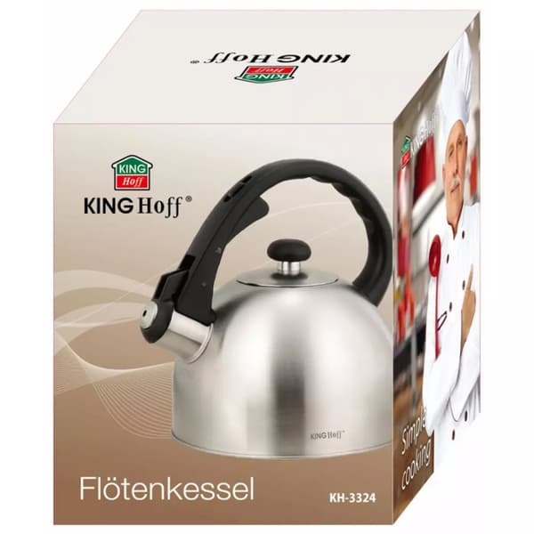 KINGHOFF STÅLKEDEL MED FLØJTE 2,0L KH-3324