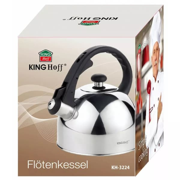 KINGHOFF STÅLKEDEL MED FLØJTE 2,0L KH-3224