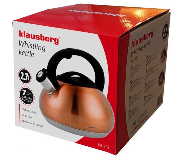KLAUSBERG KEDEL MED FLØJTE 2,7L KB-7385 KOBBER