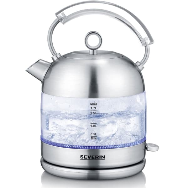 Severin Vattenkokare Borstatstål/Glas 1,7L 2400w