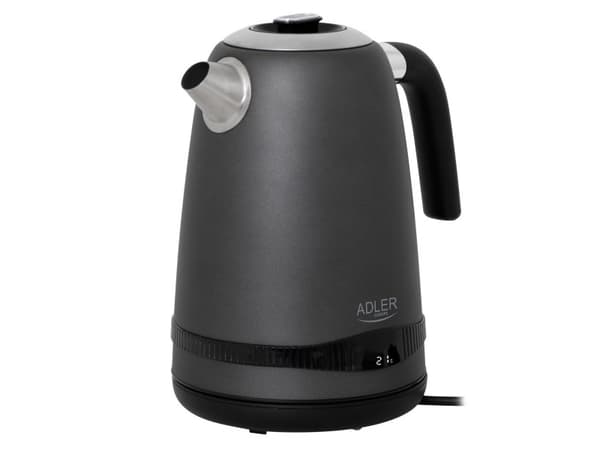 Adler AD 1295 grå vannkoker metall 1,7l med LCD og temperaturkontroll