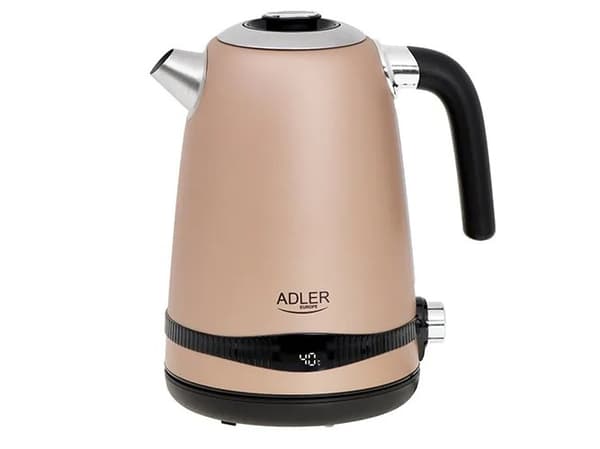 Adler AD 1295 grå vannkoker metall 1,7l med LCD og temperaturkontroll
