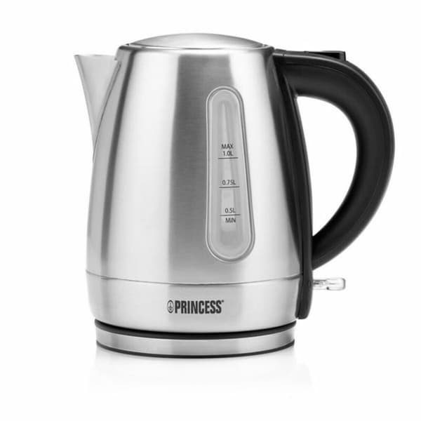 Vedenkeitin Princess 236023 1 L 2200W Ruostumaton teräs Muovinen 2200 W Musta Harmaa Musta/Hopeinen 1 L