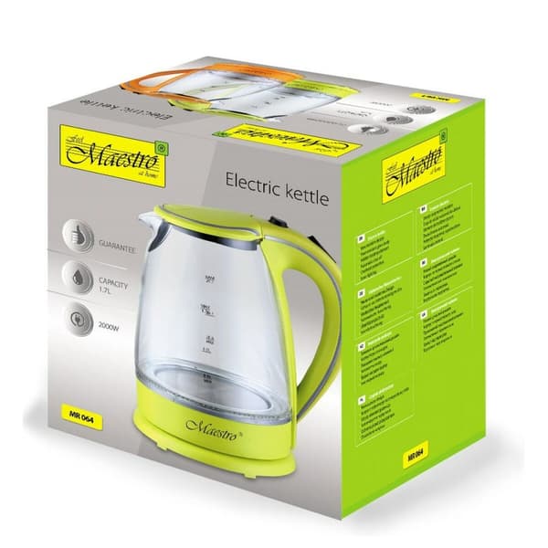 Kedel Feel Maestro MR-064 Grøn Gennemsigtig Glas 2000 W 1,7 L